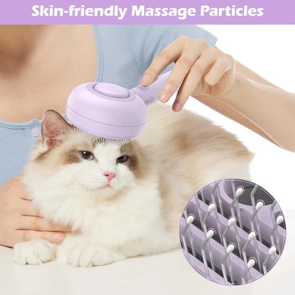 Cat Steam Brush, 3 in 1 Pet Steam Brush with Release Button and Water Tank, Steam Brush for Cats Dogs, Long and Short Hair